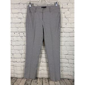 Theory Izelle Ponte Ankle Pants Blue White Houndstooth Benson Check Womens 2